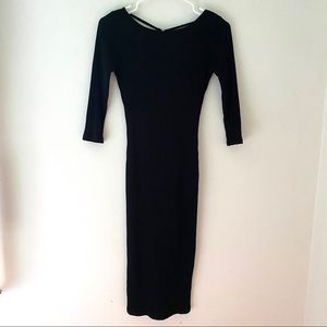 New | Bodycon Black Midi Dress
